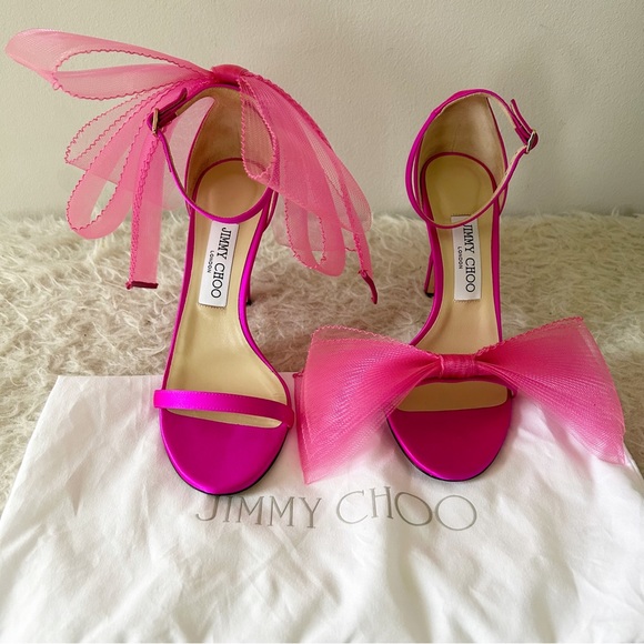 Jimmy Choo Pink Heels with Bow Detail - Picture 4 of 12